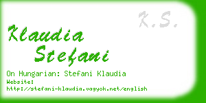 klaudia stefani business card